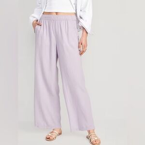 Old Navy High Waisted Linen Blend Wide Leg Pants